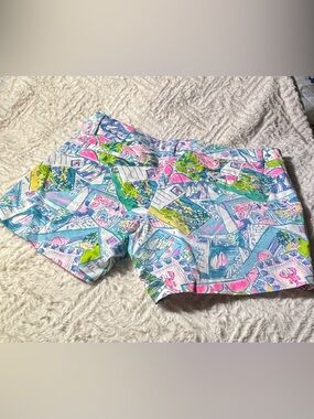 LILLY PULITZER NWT 5” CALLAHAN STRETCH SHORT/ MULTI COLOR WISH YOU WERE HERE